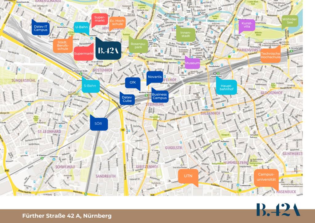 Nürnberg Fürther Straße 42a Lageplan